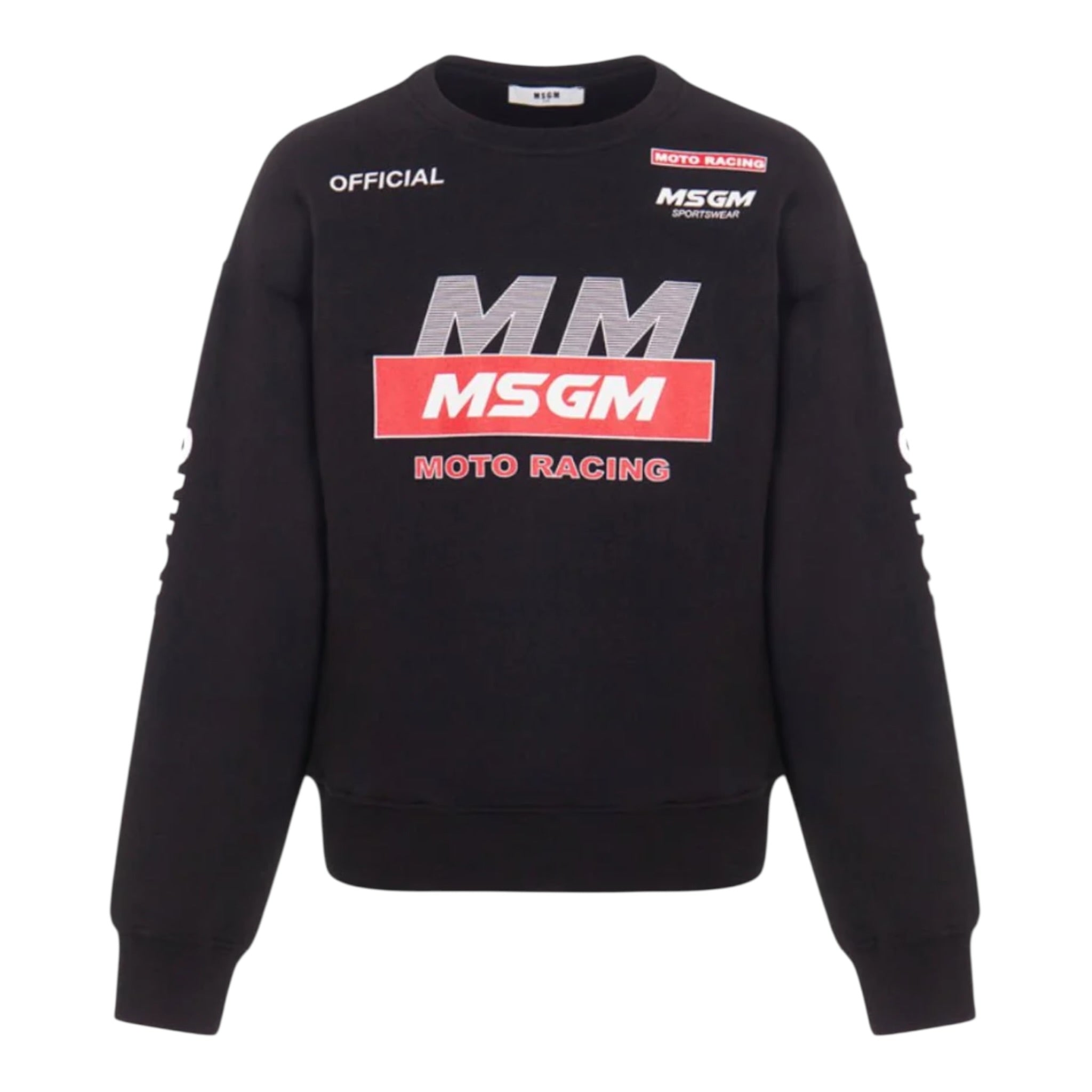 Msgm Felpa tinta unita Girocollo con Stampa Nero per Bambina F5MSJGSW189 NERO MSGM 