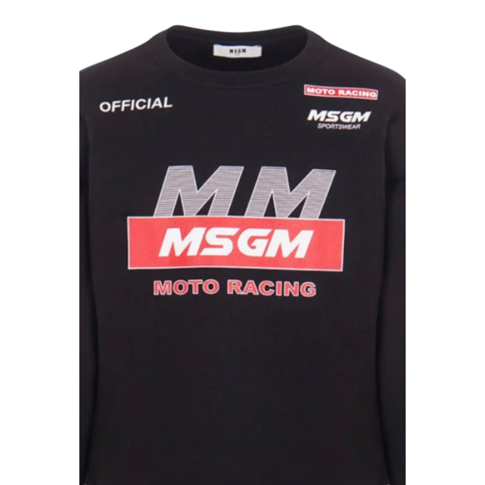 Msgm Felpa tinta unita Girocollo con Stampa Nero per Bambina F5MSJGSW189 NERO MSGM 