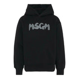 Msgm Felpa tinta unita con Cappuccio E Stampa Nero per Bambina F5MSJUHS021 NERO MSGM 