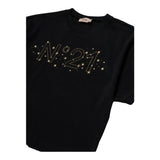 N°21 T-Shirt tinta unita Girocollo con Stampa Nero per Bambina N2105K NERO N°21 