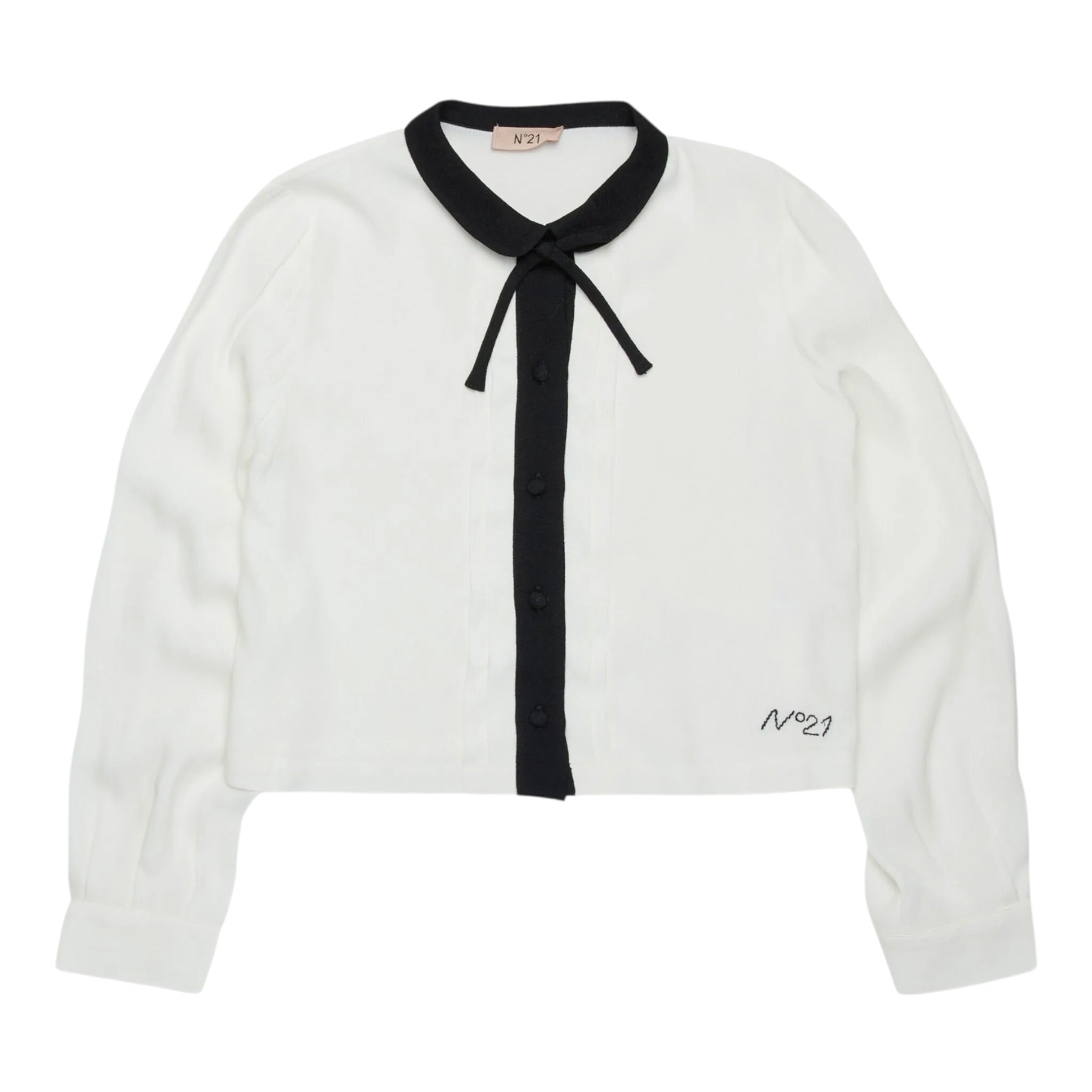 N°21 Camicia Manica Lunga tinta unita Bianco per Bambina N2106F BIANCO N°21 