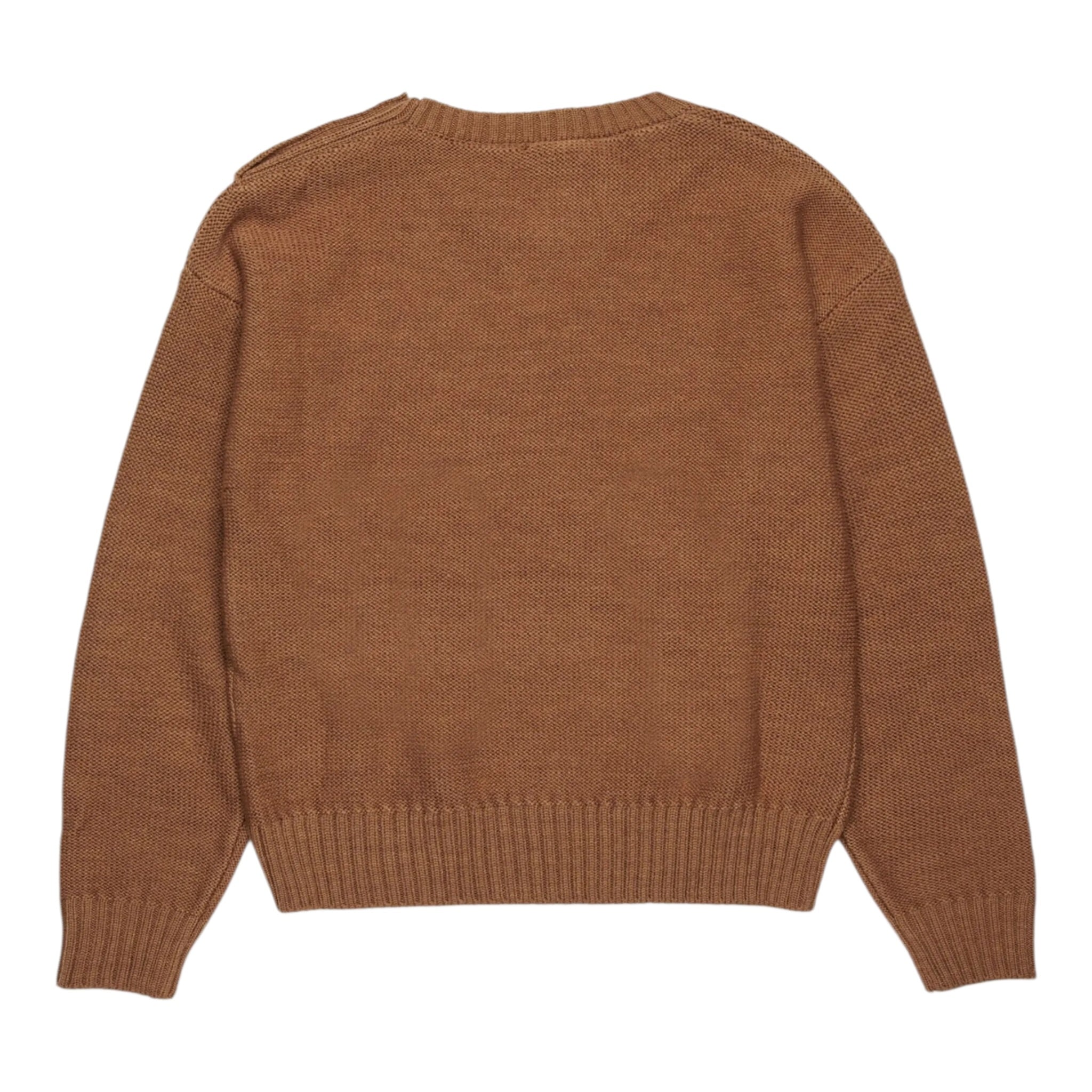 N°21 Maglia Girocollo tinta unita con Applicazioni Cammello per Bambina N2106W CAMMELLO N°21 