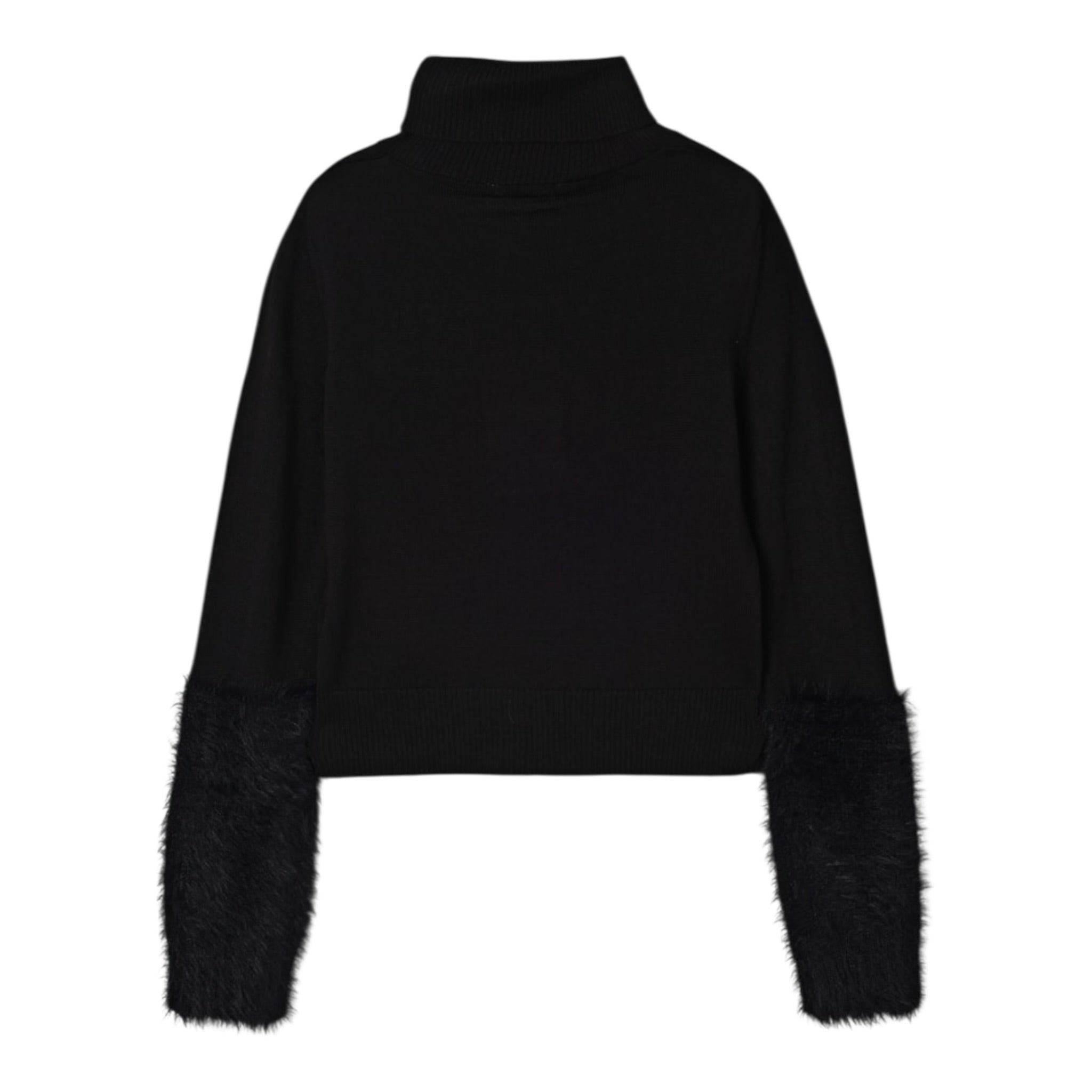 N°21 Maglia Collo Alto tinta unita con Logo Nero per Bambina N2106X NERO N°21 