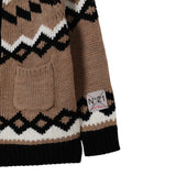 N°21 Cardigan tinta unita con Stampa Marrone per Bambina N2106ZX MARRONE N°21 