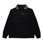 N°21 Felpa tinta unita con Colletto E Logo Nero per Bambino N2107K NERO N°21 