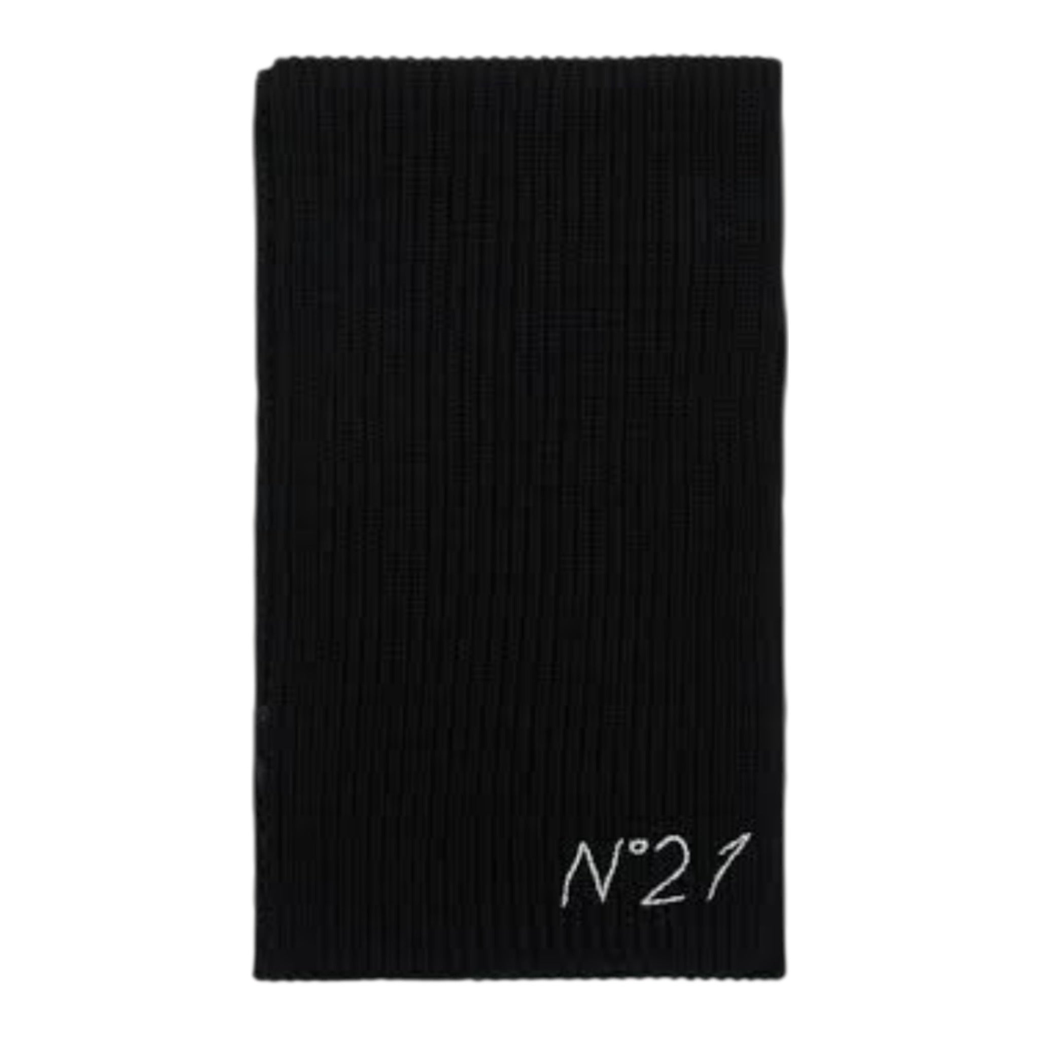 N°21 Sciarpa tinta unita con Logo Nero per Bambina N2108T NERO N°21 