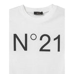 N°21 T-Shirt Girocollo tinta unita con Stampa Bianco per Bambino N21173 BIANCO N°21 
