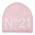 N°21 Cappello tinta unita con Logo Rosa per Bambina N21549 ROSA N°21 