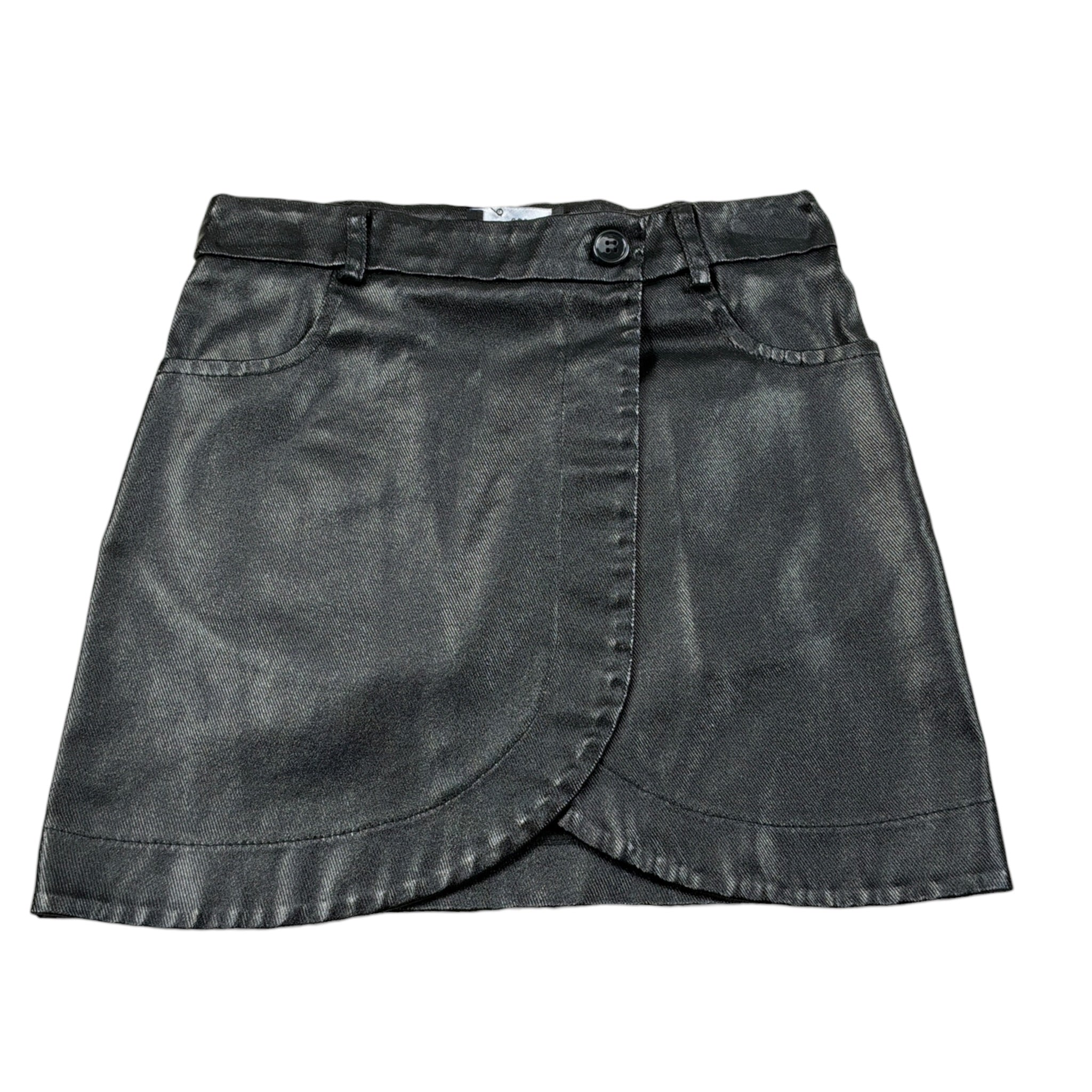 Naice Gonna tinta unita In Ecopelle Nero per Bambina NAI27231 NERO NAICE 