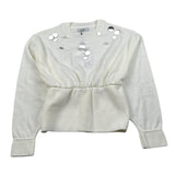 Naida Maglia Girocollo tinta unita con Paillettes Panna per Bambina NAMA336 PANNA NAIDA 