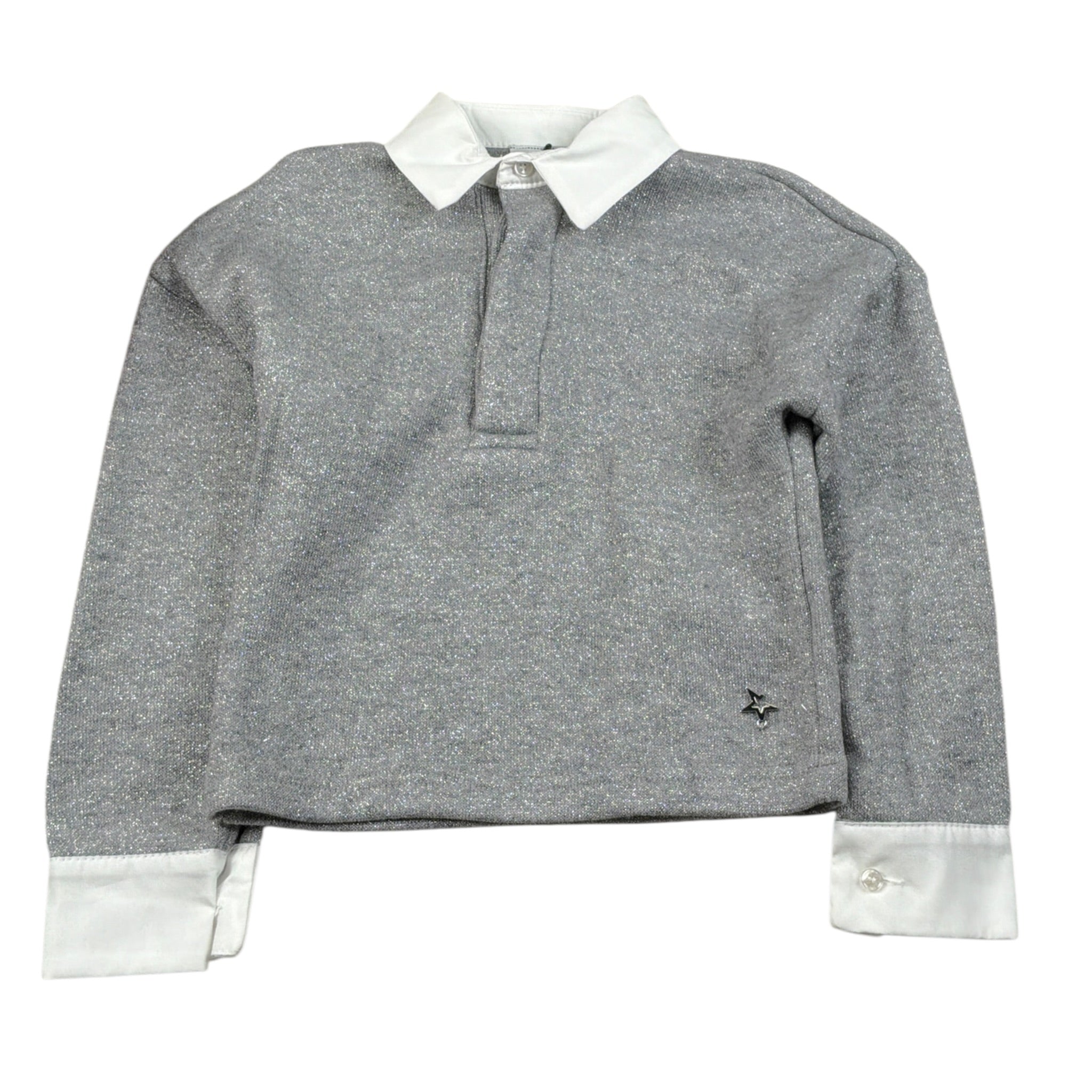Naida Maglia tinta unita con Profili Camicia Grigio per Bambina NAMA369 GRIGIO NAIDA 