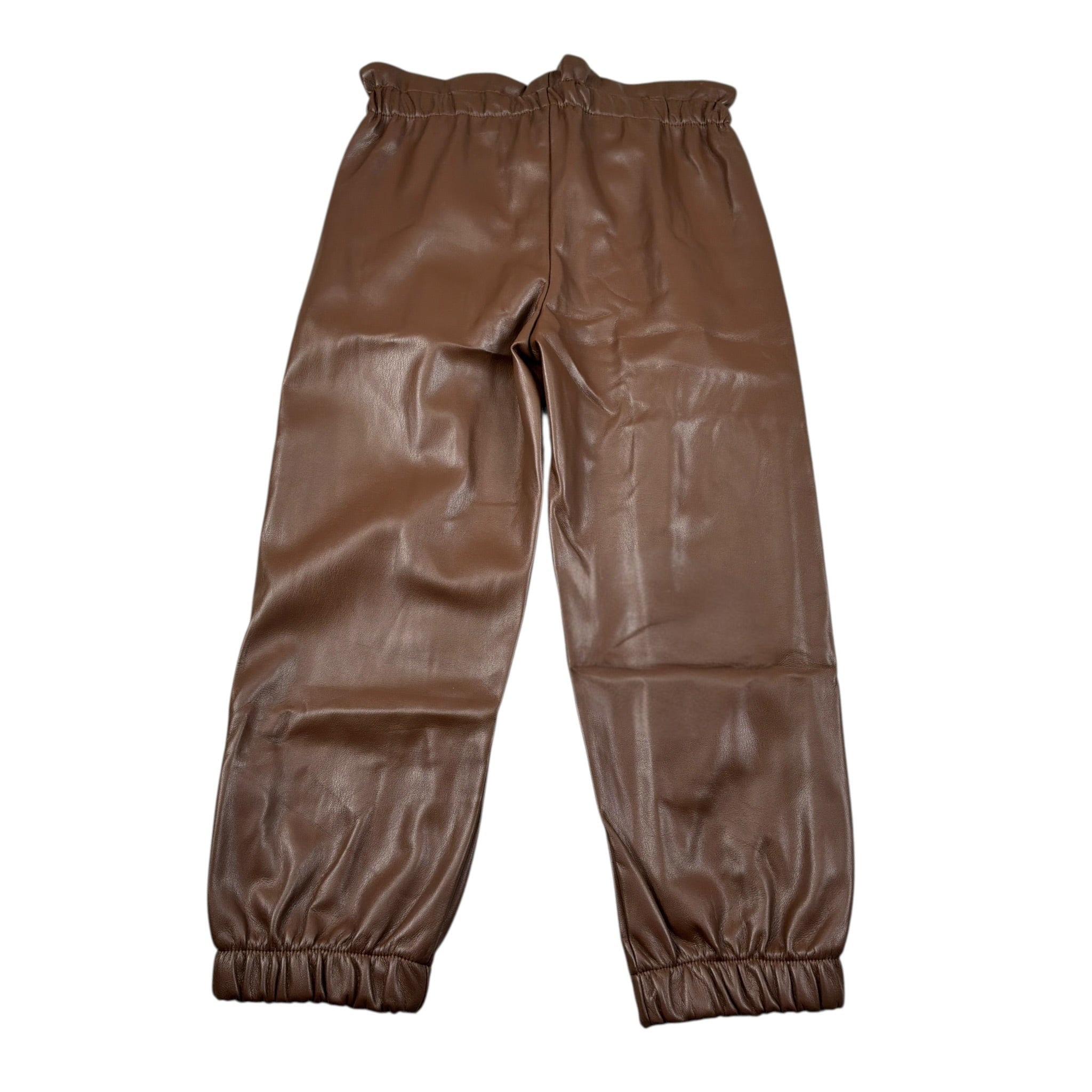 Naida Pantalone tinta unita In Finta Pelle Marrone per Bambina NAPA351 MARRONE NAIDA 