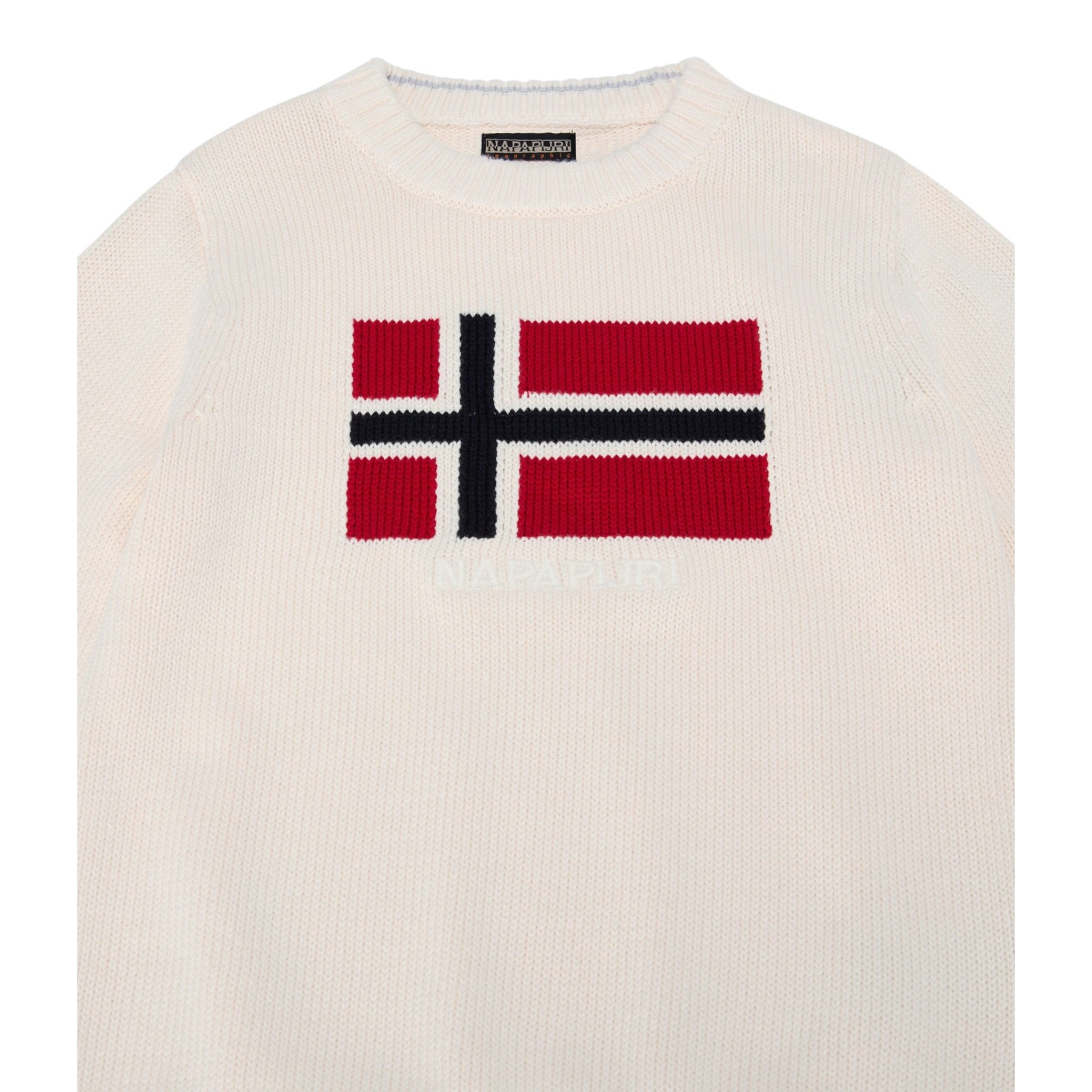 Napapijri Maglia tinta unita con Stampa Panna per Bambino NP0A88ZFN1J1 PANNA NAPAPIJRI 