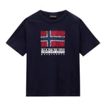 Napapijri T-Shirt tinta unita con Stampa Blu per Bambino NP0A88ZW176 BLU NAPAPIJRI 