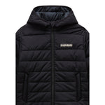 Napapijri Giubbino tinta unita con Cappuccio Nero per Bambino NP0A891I9411 NERO NAPAPIJRI 