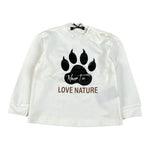 Never Too Shirt Girocollo tinta unita con Stampa Bianco per Neonato NT1840N BIANCO NEVER TOO 
