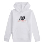 New Balance Felpa tinta unita con Cappuccio E Logo Bianco per Bambino LAKB0062 BIANCO NEW BALANCE 