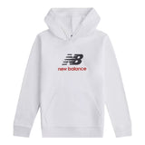 New Balance Felpa tinta unita con Cappuccio E Logo Bianco per Bambino LAKB0062 BIANCO NEW BALANCE 