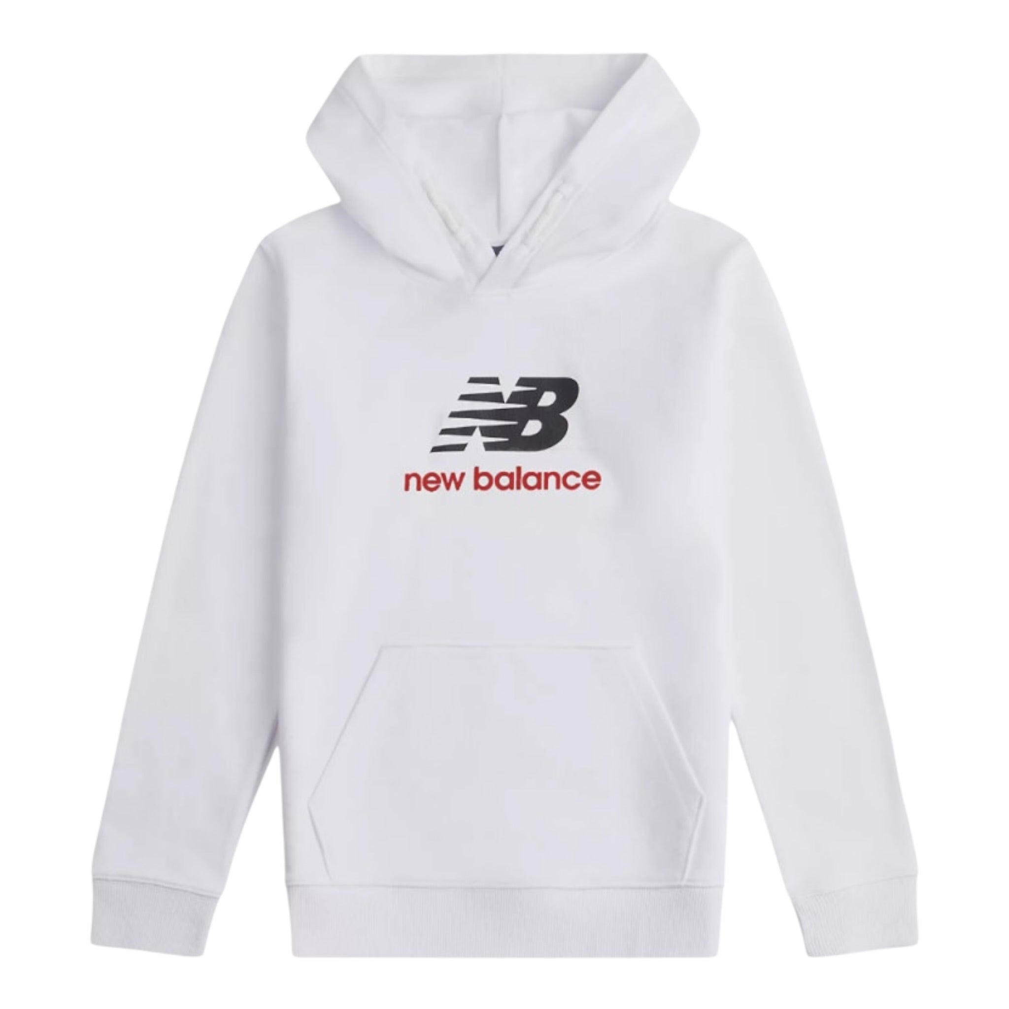 New Balance Felpa tinta unita con Cappuccio E Logo Bianco per Bambino LAKB0062 BIANCO NEW BALANCE 