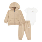 Nike Completo 3 Pezzi Felpa-Pantalone-Body Beige per Neonato 56L940 BEIGE NIKE 