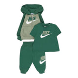 Nike Completo 3Pz Felpa-Pantalone-T-Shirt Verde per Neonato 56N341 VERDE NIKE 