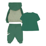 Nike Completo 3Pz Felpa-Pantalone-T-Shirt Verde per Neonato 56N341 VERDE NIKE 