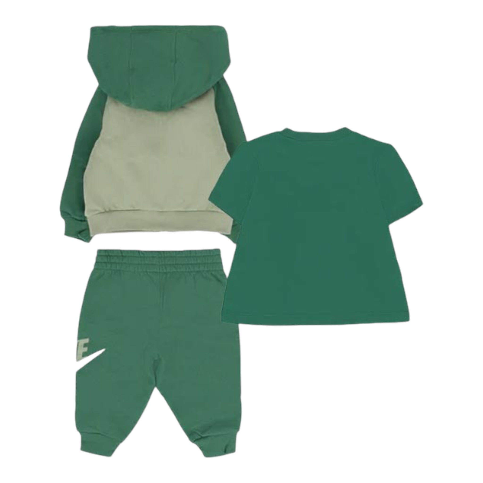Nike Completo 3Pz Felpa-Pantalone-T-Shirt Verde per Neonato 56N341 VERDE NIKE 