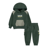 Nike Completo 2Pz Felpa-Pantalone Verde per Neonato 66N239 VERDE NIKE 