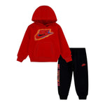 Nike Completo 2 Pezzi Felpa-Pantalone Bicolore Nero/Rosso per Neonato 66N482 NERO/ROSSO NIKE 