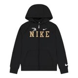 Nike Felpa con Zip E Cappuccio tinta unita con Logo Nero per Bambino 9Q1097 NERO NIKE 