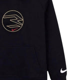 Nike Felpa tinta unita con Cappuccio E Stampa Nero per Bambino 9Q1208 NERO NIKE 