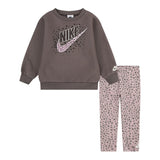 Nike Completo 2 Pezzi Felpa-Pantalone tinta unita Fango per Neonata N432 FANGO NIKE 