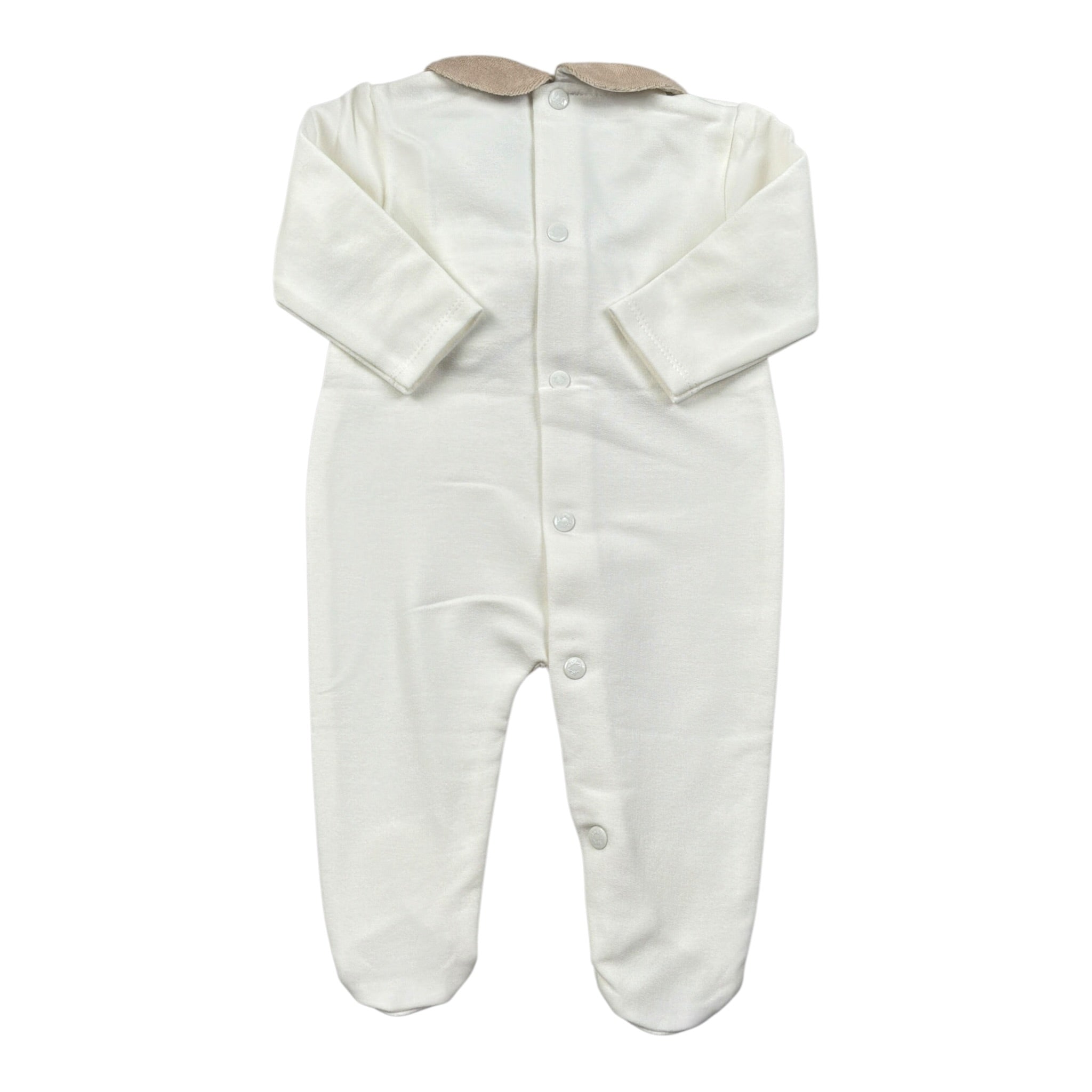 Ninnaoh Tutina tinta unita con Applicazioni Bianco/Beige per Neonata 10PR21965 BIANCO/BEIGE NINNAOH 