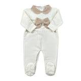 Ninnaoh Tutina tinta unita con Applicazioni Bianco/Beige per Neonata 10PR21965 BIANCO/BEIGE NINNAOH 