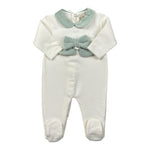 Ninnaoh Tutina tinta unita con Applicazioni Bianco/Verde per Neonata 10PR21965 BIANCO/VERDE NINNAOH 
