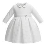 Ninnaoh Abito Cerimonia tinta unita con Cintura Bianco per Neonata I23AB01 BIANCO NINNAOH 