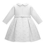 Ninnaoh Abito Cerimonia tinta unita con Cintura Bianco per Neonata I23AB01 BIANCO NINNAOH 