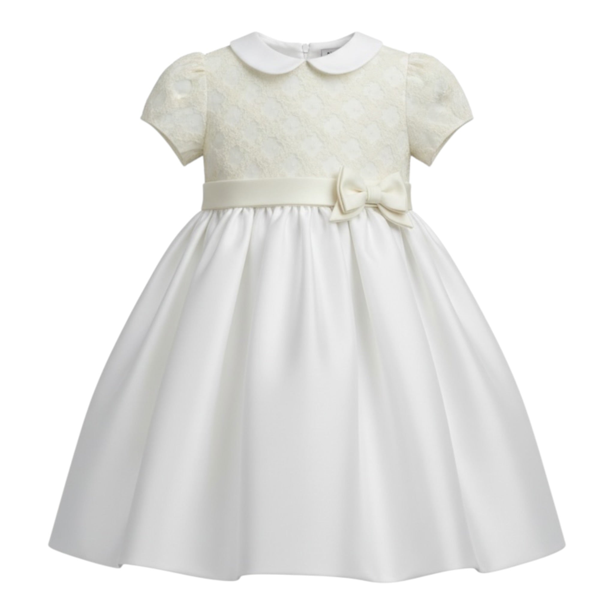Ninnaoh Abito Cerimonia tinta unita con Tulle Panna per Bambina I23AB13J PANNA NINNAOH 