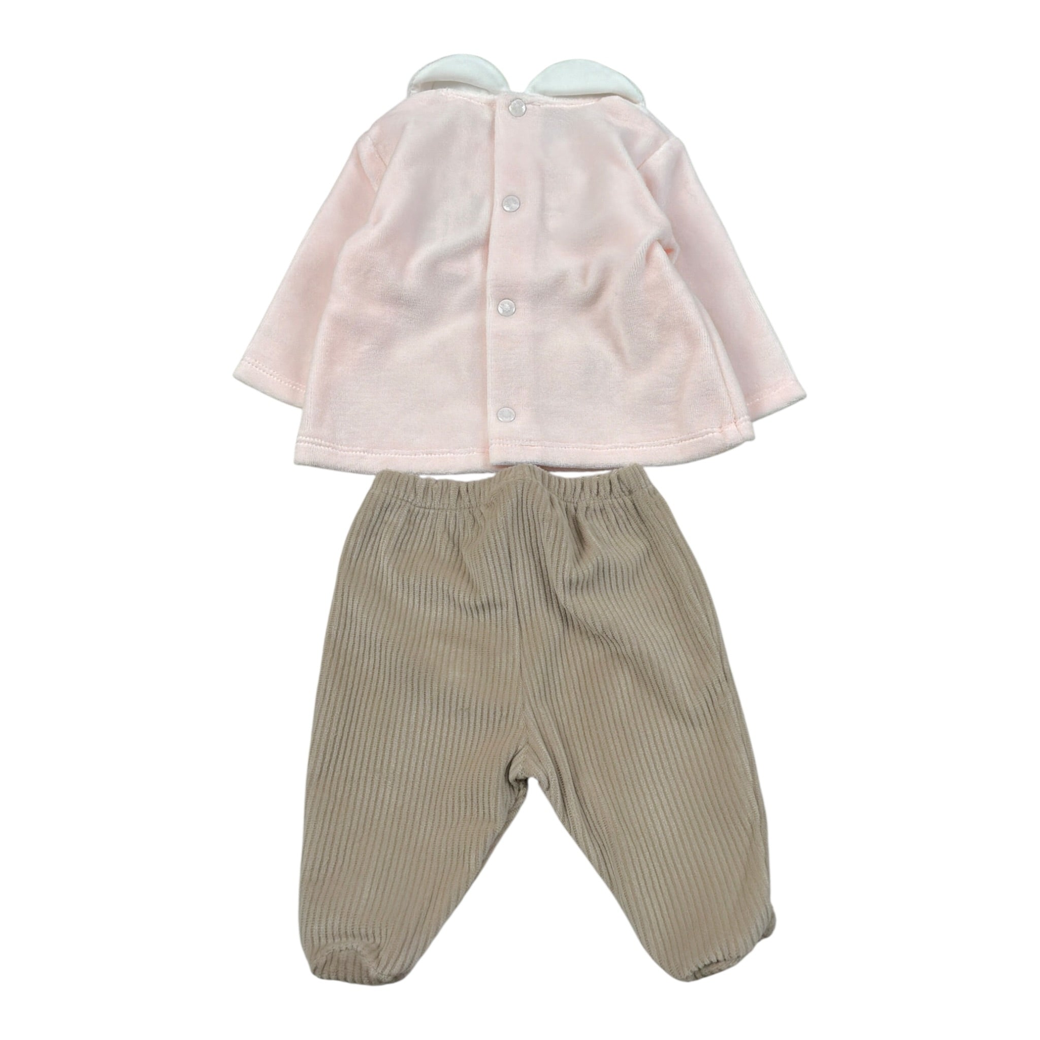 Ninnaoh Completo 2Pz Maglia-Ghettina Bicolore Rosa/Beige per Neonata I25C240 ROSA/BEIGE NINNAOH 