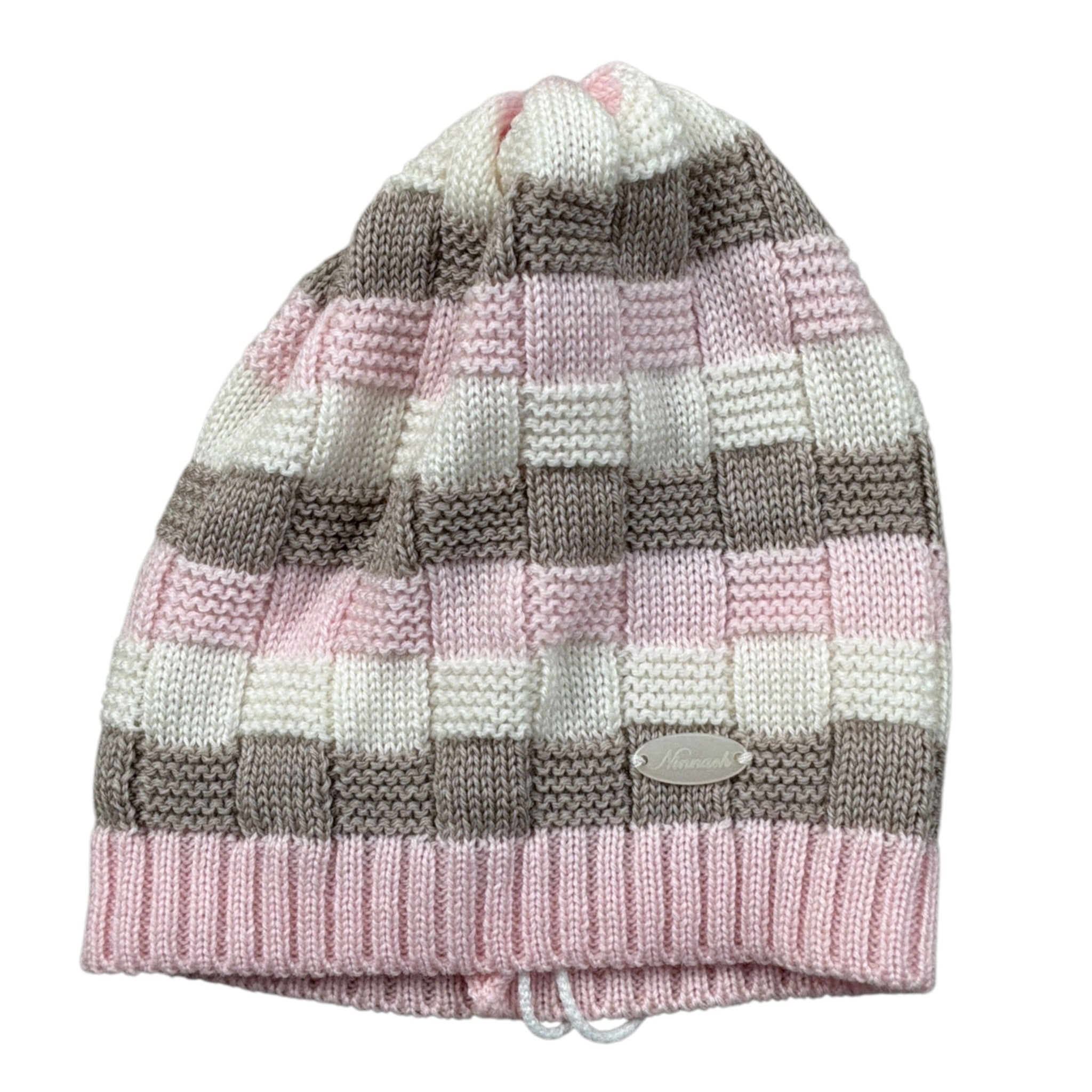 Ninnaoh Cappello Tricolore con Fantasia Rosa per Neonata I25CAF323 ROSA NINNAOH 