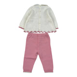 Ninnaoh Completo 2Pz Bicolore Bianco/Rosa per Neonata I25CF307 BIANCO/ROSA NINNAOH 