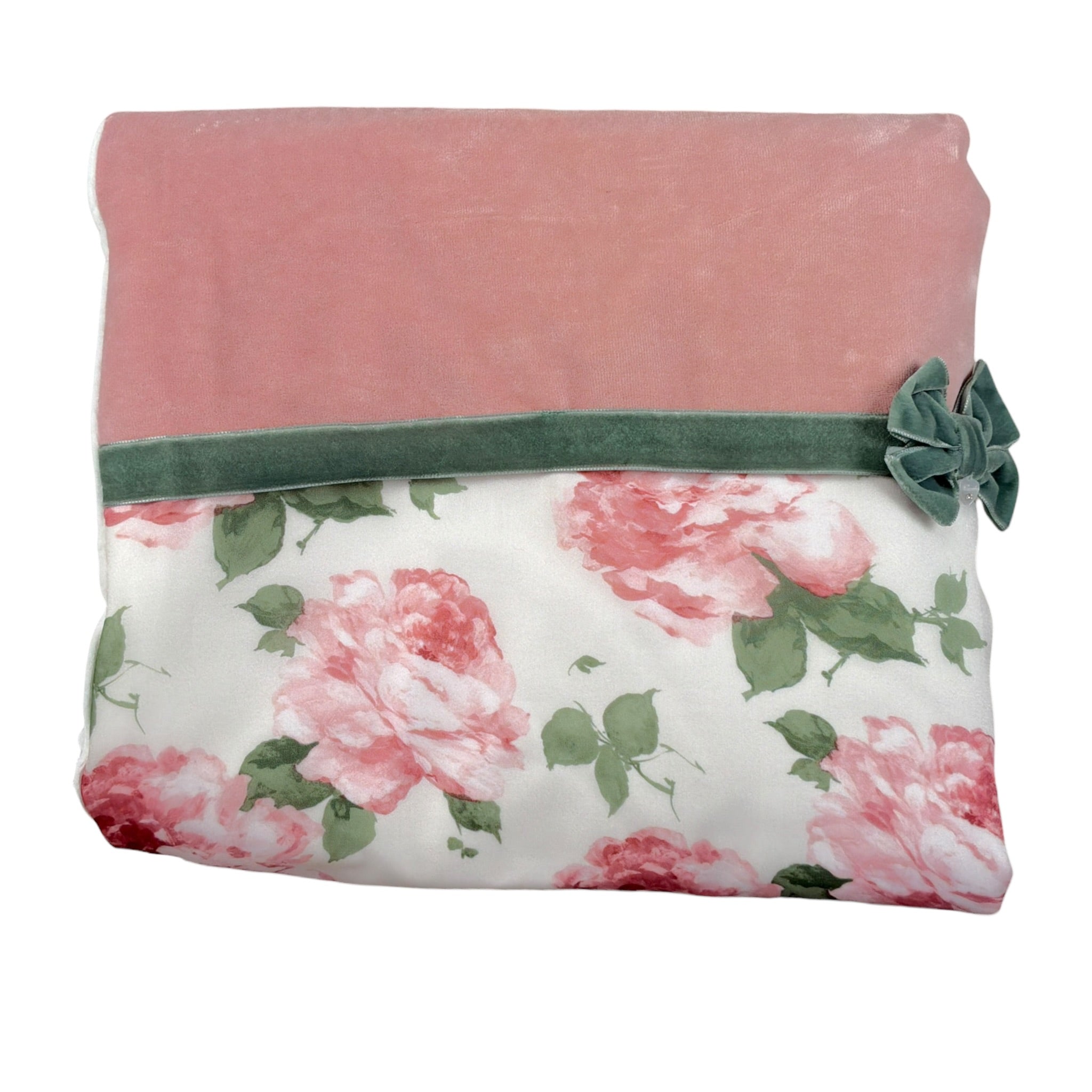 Ninnaoh Coperta tinta unita con Fantasia Fiori Rosa per Neonata I25COP17I ROSA NINNAOH 