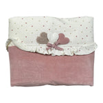 Ninnaoh Coperta tinta unita con Fantasia Bianco/Rosa per Neonata I25COP24I BIANCO/ROSA NINNAOH 