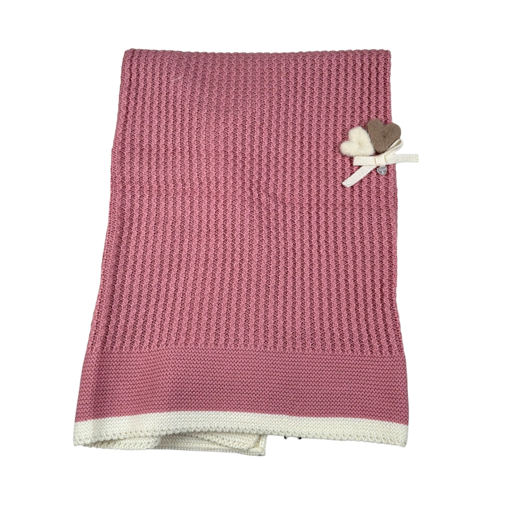 Ninnaoh Coperta tinta unita In Filo Rosa per Neonata I25COPF305 ROSA NINNAOH 