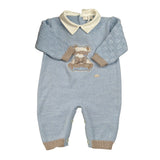 Ninnaoh Tutina tinta unita In Filo con Stampa Azzurro per Neonato I25TF321 AZZURRO NINNAOH 
