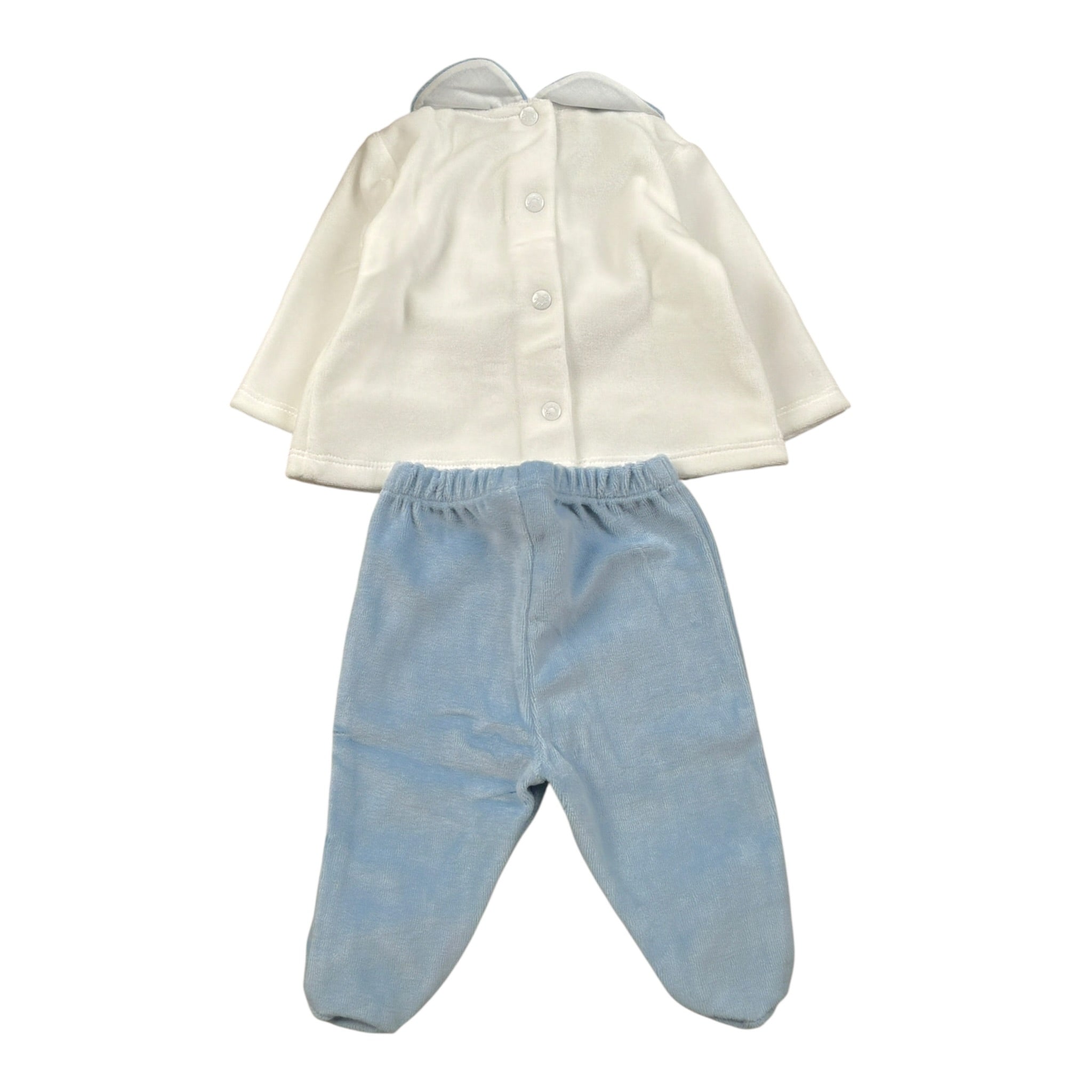 Ninnaoh Completo 2Pz Maglia-Ghettina Bicolore Bianco/Azzurro per Neonata PR219659 BIANCO/AZZURRO NINNAOH 