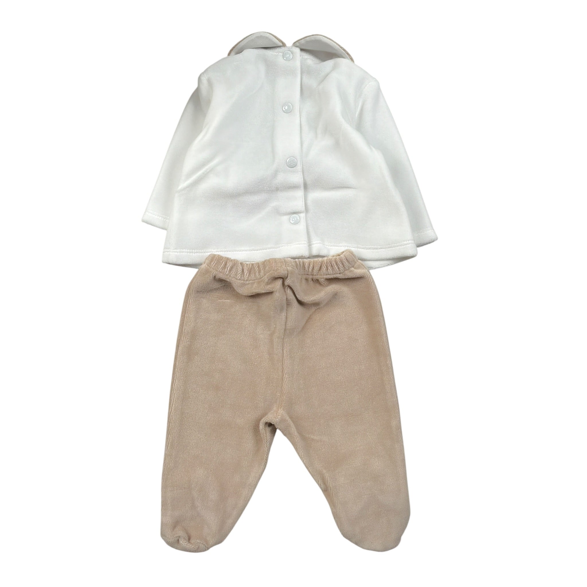 Ninnaoh Completo 2Pz Maglia-Ghettina Bicolore Bianco/Beige per Neonata PR219659 BIANCO/BEIGE NINNAOH 
