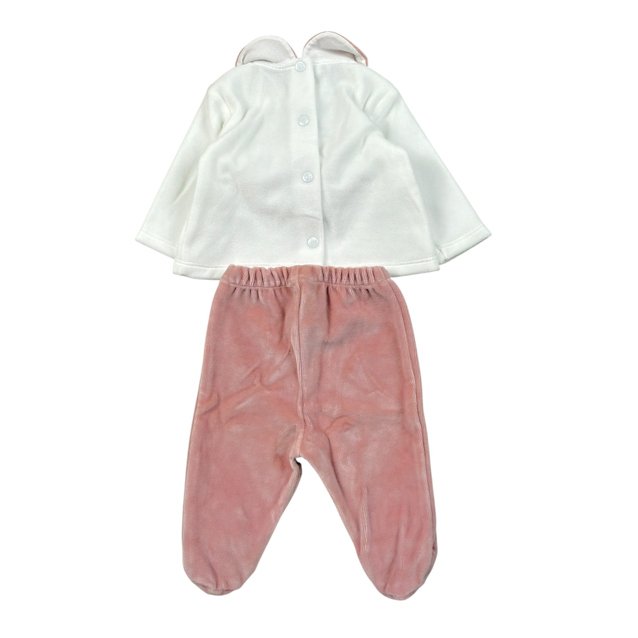Ninnaoh Completo 2Pz Maglia-Ghettina Bicolore Bianco/Rosa per Neonata PR219659 BIANCO/ROSA NINNAOH 