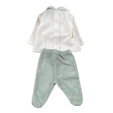 Ninnaoh Completo 2Pz Maglia-Ghettina Bicolore Bianco/Verde per Neonata PR219659 BIANCO/VERDE NINNAOH 