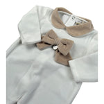 Ninnaoh Tutina tinta unita con Applicazioni In Velluto Bianco/Beige per Neonata PR219662 BIANCO/BEIGE NINNAOH 